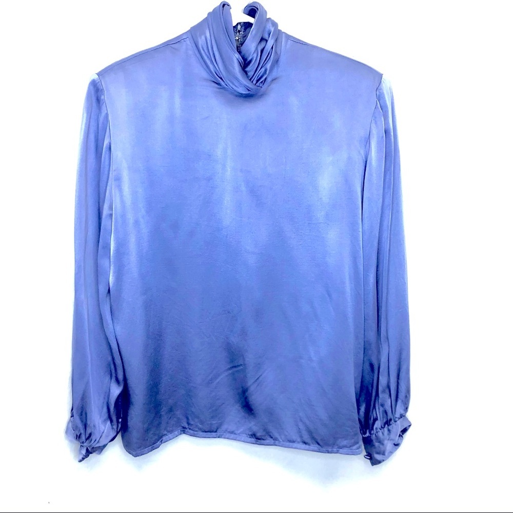 Women Mary Ann Restivo 100 silk high neck blouse 8